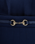 Gucci Horsebit Belt Pleated Midi Skirt, &pound;380, Clothing, Navy, Wool, Other view