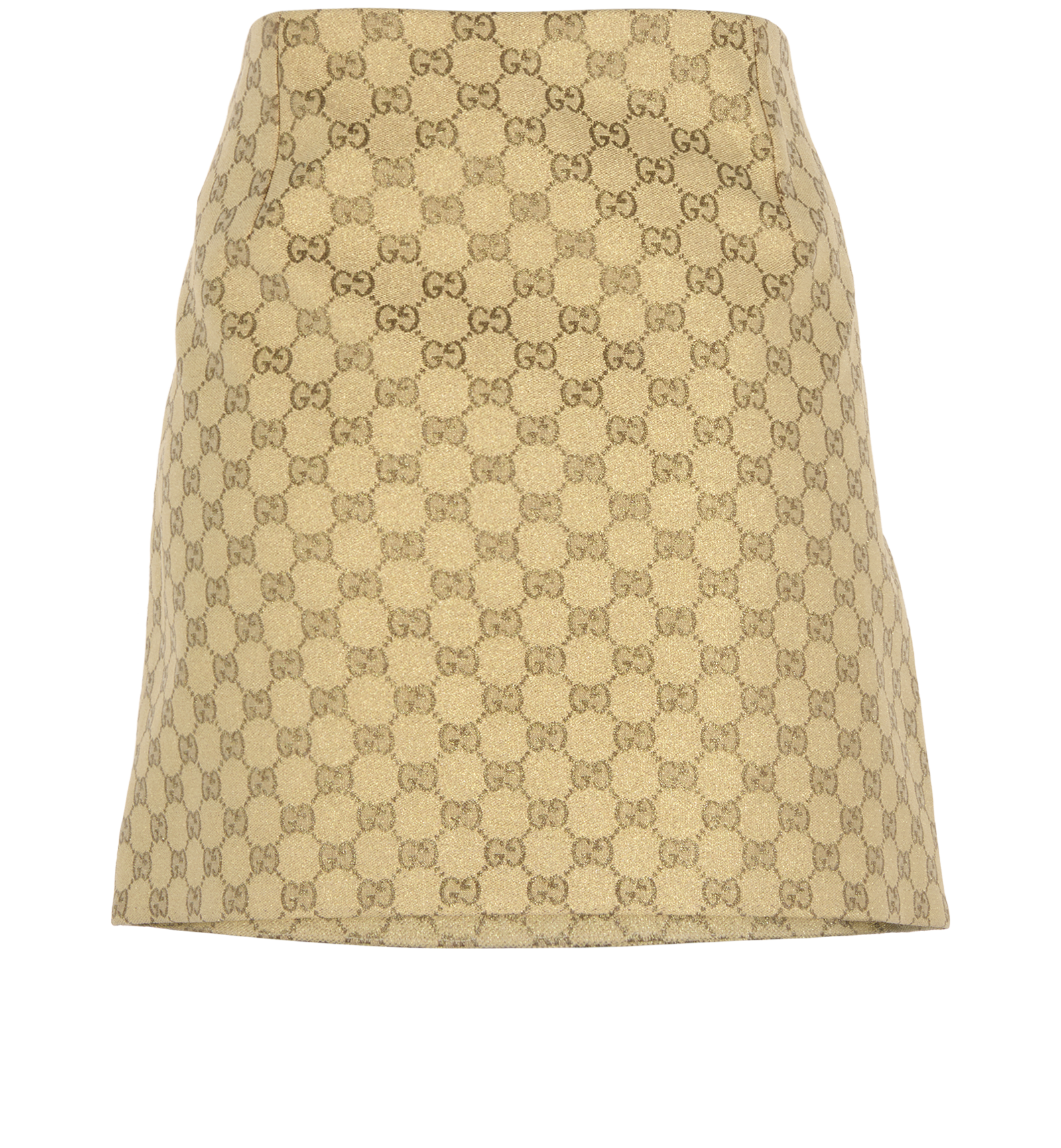 Gucci GG Supreme Metallic Mini Skirt, &pound;190, Clothing, Gold, Cotton/Polyester (Polymer), Back view
