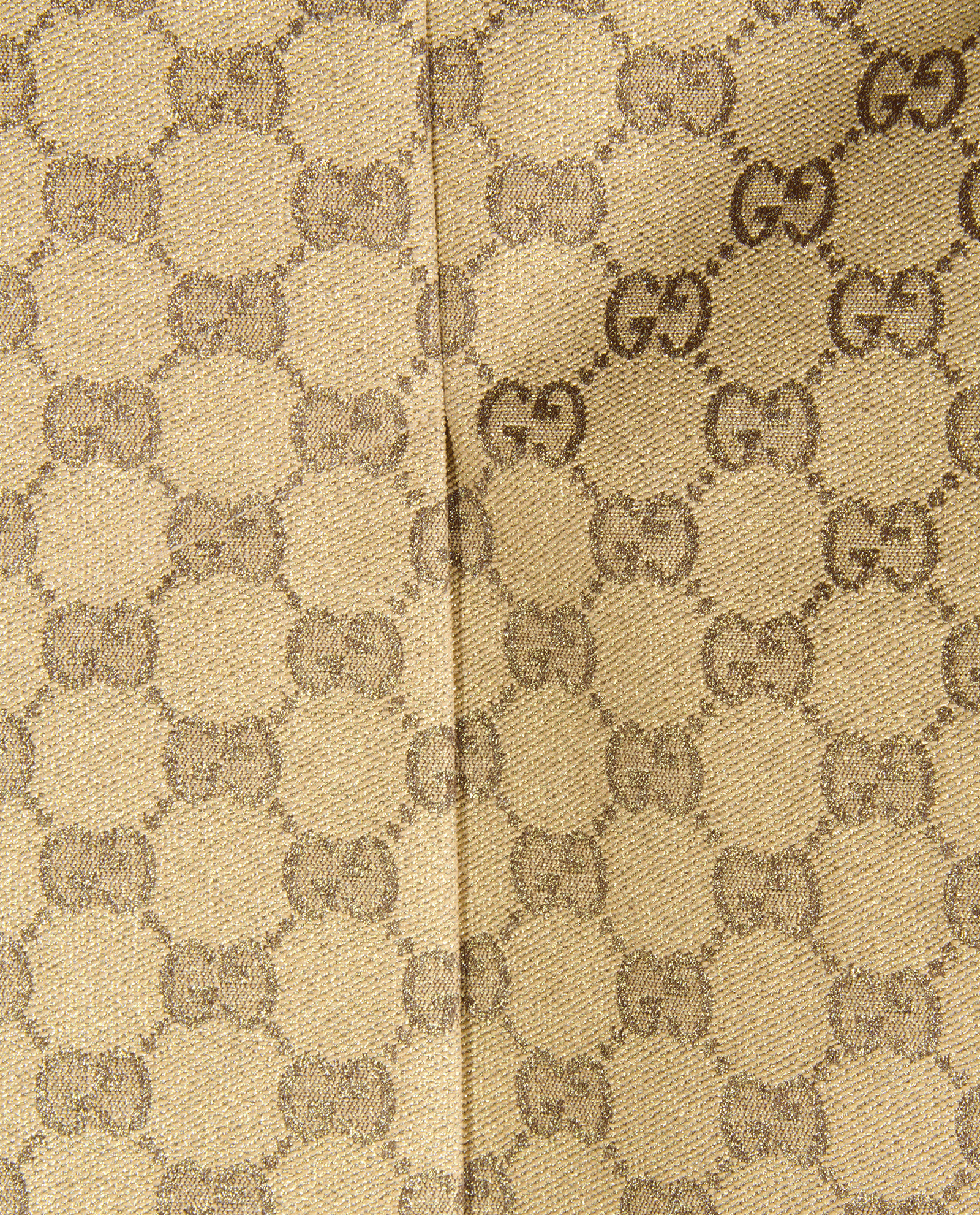 Gucci GG Supreme Metallic Mini Skirt, &pound;190, Clothing, Gold, Cotton/Polyester (Polymer), Other view