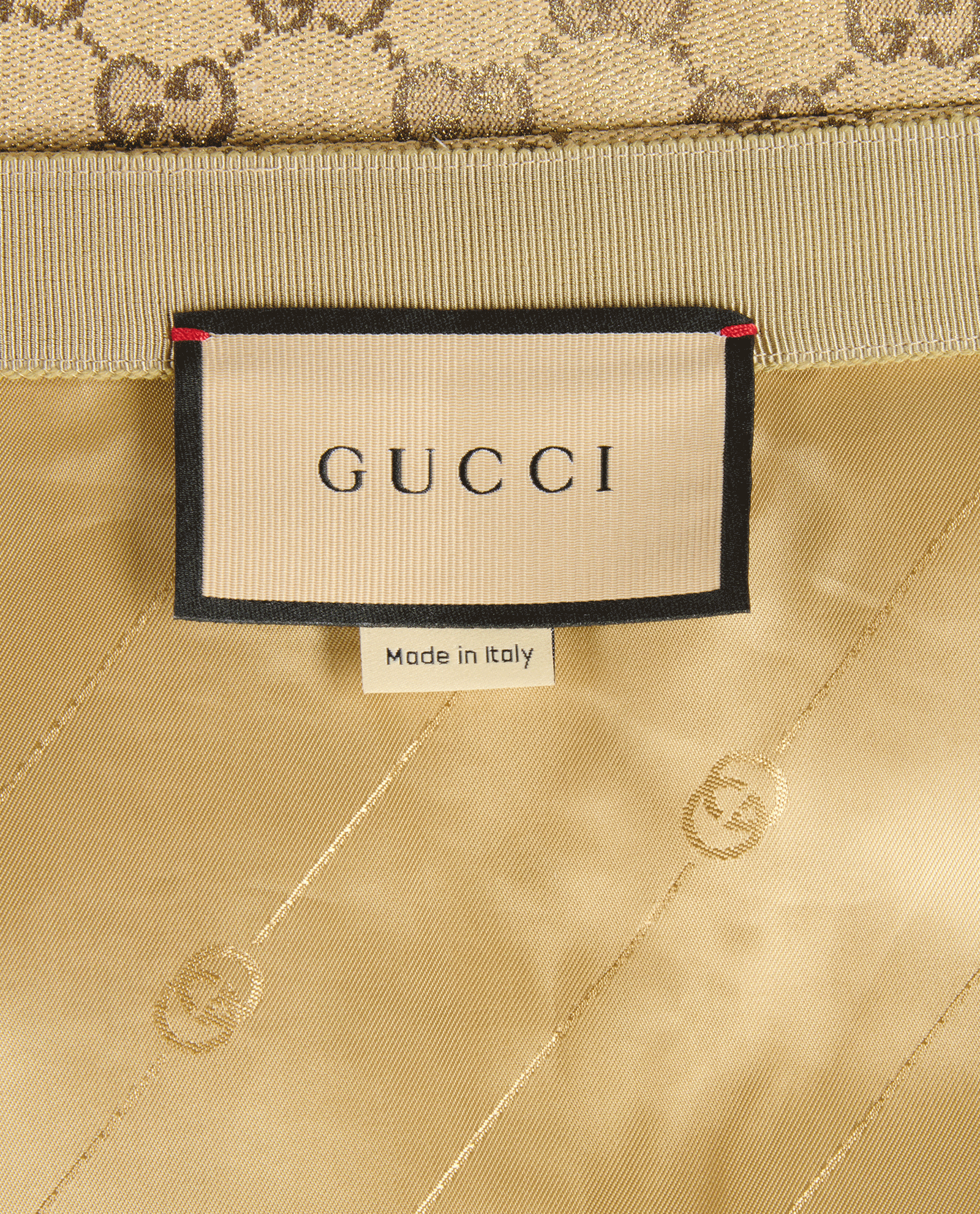 Gucci GG Supreme Metallic Mini Skirt, &pound;190, Clothing, Gold, Cotton/Polyester (Polymer), Other view