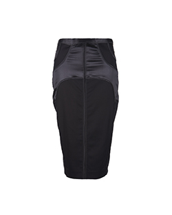 Gucci Panel Detail Pencil Skirt, Viscose/Nylon, Black/Grey, UK 12