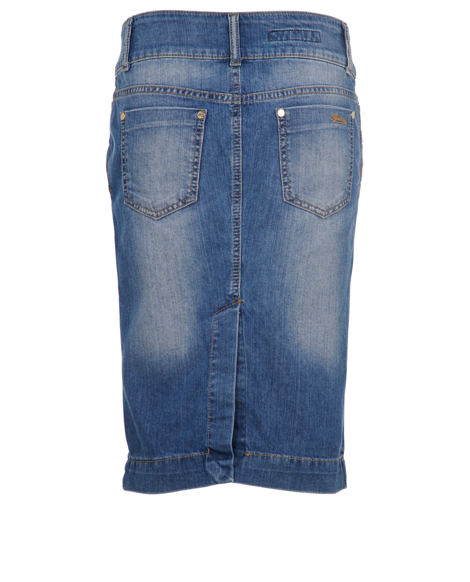 Gucci denim outlet midi skirt