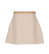 Gucci Chain Detail Mini Skirt, &pound;295, Clothing, Cream, Cotton/Viscose/Wool, Back view