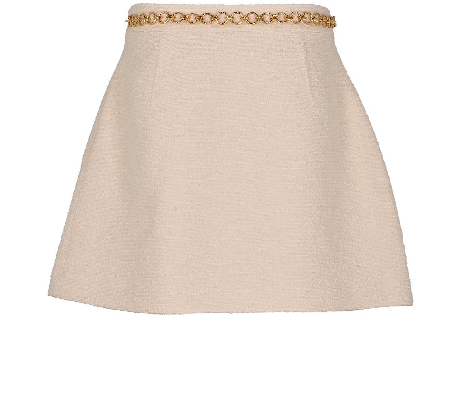 Gucci Chain Detail Mini Skirt, &pound;295, Clothing, Cream, Cotton/Viscose/Wool, Back view