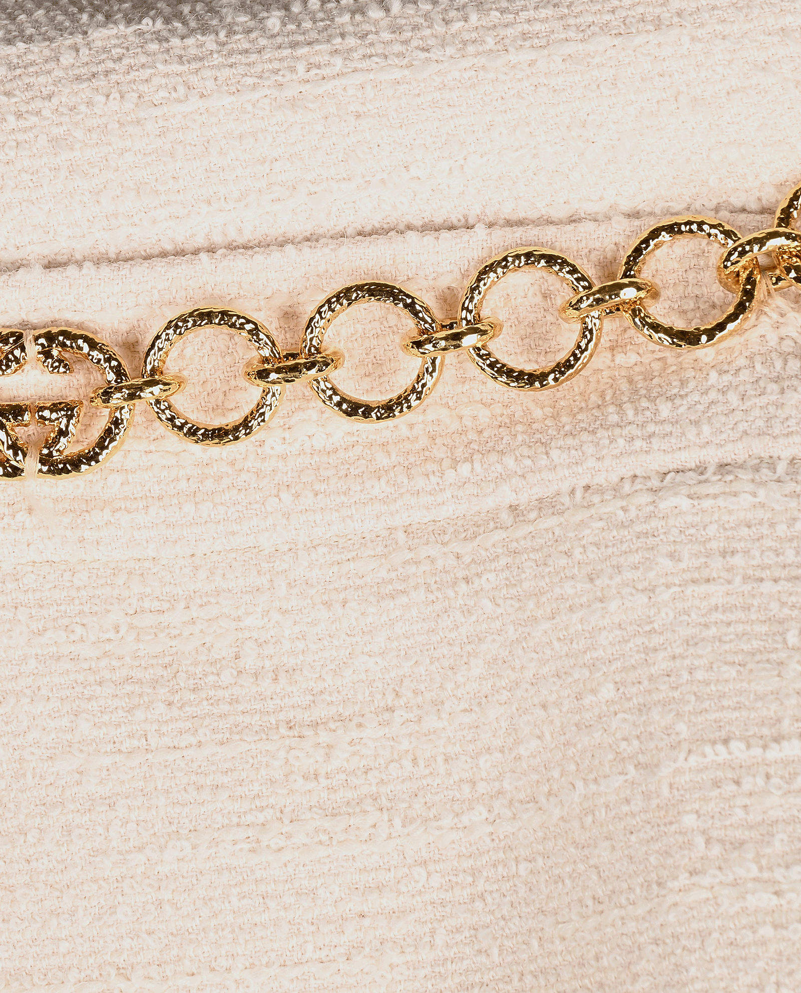 Gucci Chain Detail Mini Skirt, &pound;295, Clothing, Cream, Cotton/Viscose/Wool, Other view