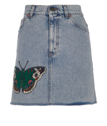 Gucci Butterfly Denim Mini Skirt, front view