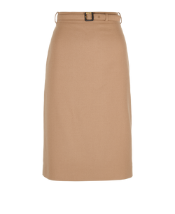 Gucci Vintage Belted Skirt, Wool, Beige, UK10, 2*