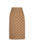 Gucci GG Wrap Midi Skirt, &pound;595, Clothing, Brown, Cotton, Front view