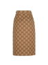 Gucci GG Wrap Midi Skirt, &pound;595, Clothing, Brown, Cotton, Back view