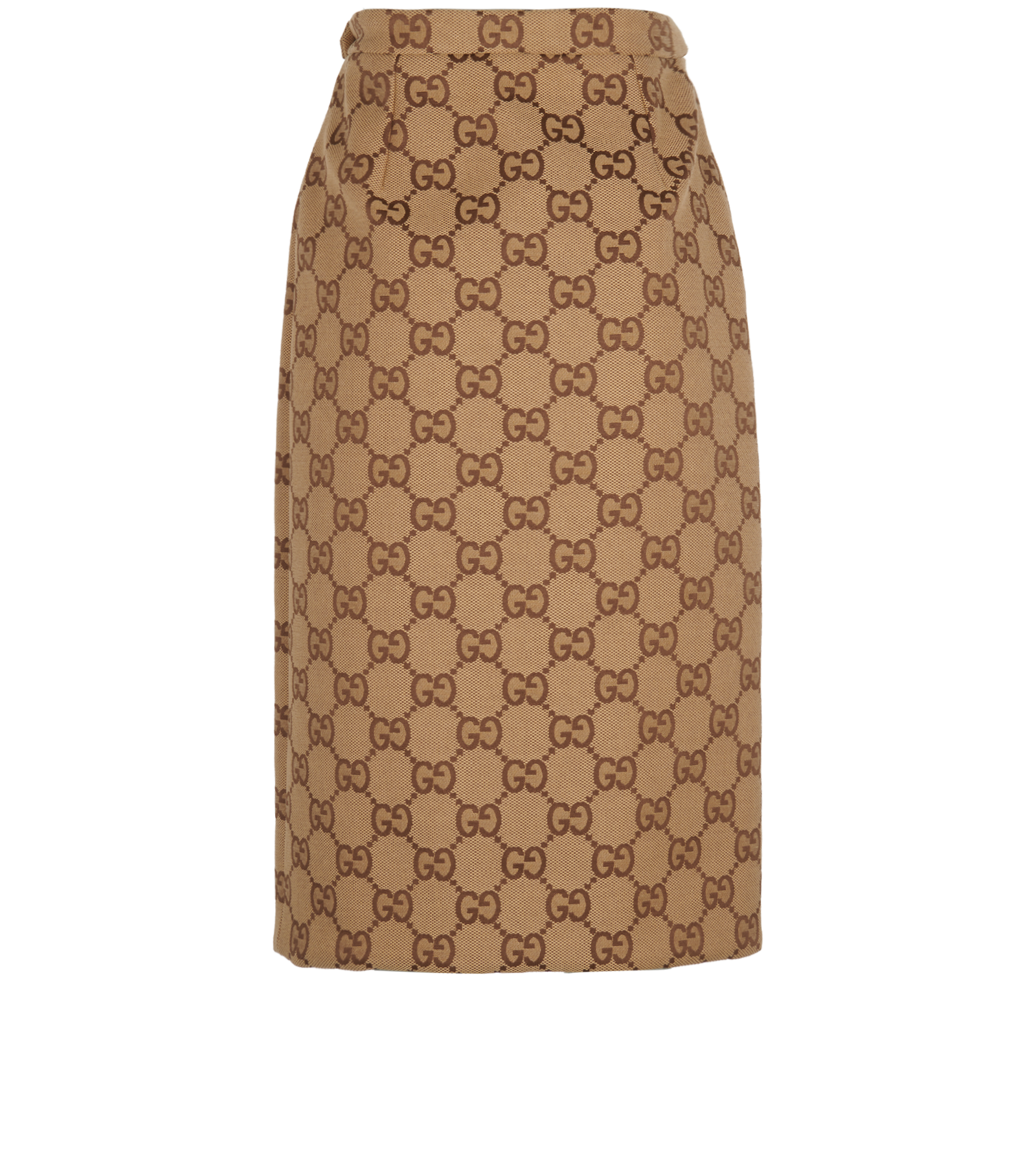 Gucci GG Wrap Midi Skirt, &pound;595, Clothing, Brown, Cotton, Back view