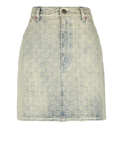 Gucci GG embroidered Denim Skirt, front view