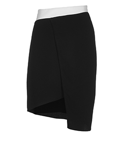 Helmut Lang Asymmetric Skirt, Synthetic, Black/White, UK 14