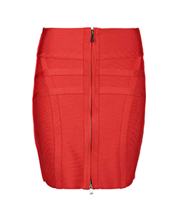 Herve Leger Mini Skirt, Rayon, Red, M
