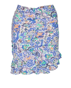 Isabel Marant Pixelated Print Milendi Skirt, Silk, Blue, UK 12, 3*