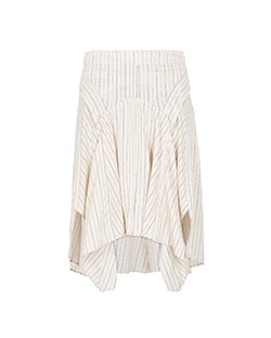 Isabel Marant Pinstripe Skirt, Cupro, Red/White, UK 12
