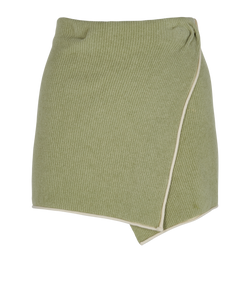 Jacquemus Ribbed Mini Skirt, Cotton, Green, UK8, 2*