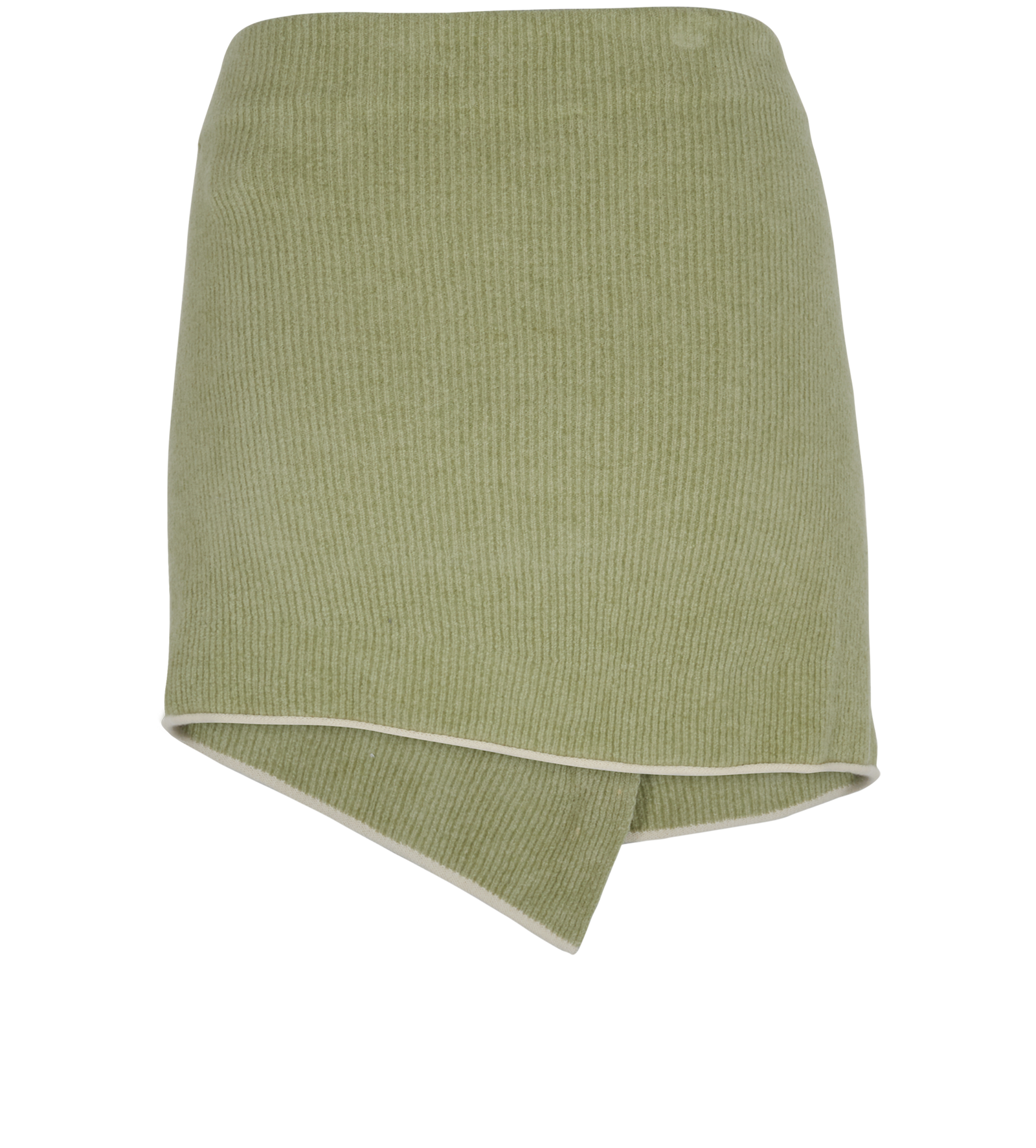 Jacquemus Ribbed Mini Skirt, &pound;60, Clothing, Green, Cotton, Back view