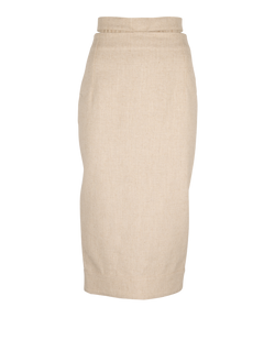 Jacquemus L'Annee 97 Pencil Skirt, Viscose/Linen, Cream, UK 6, 3*