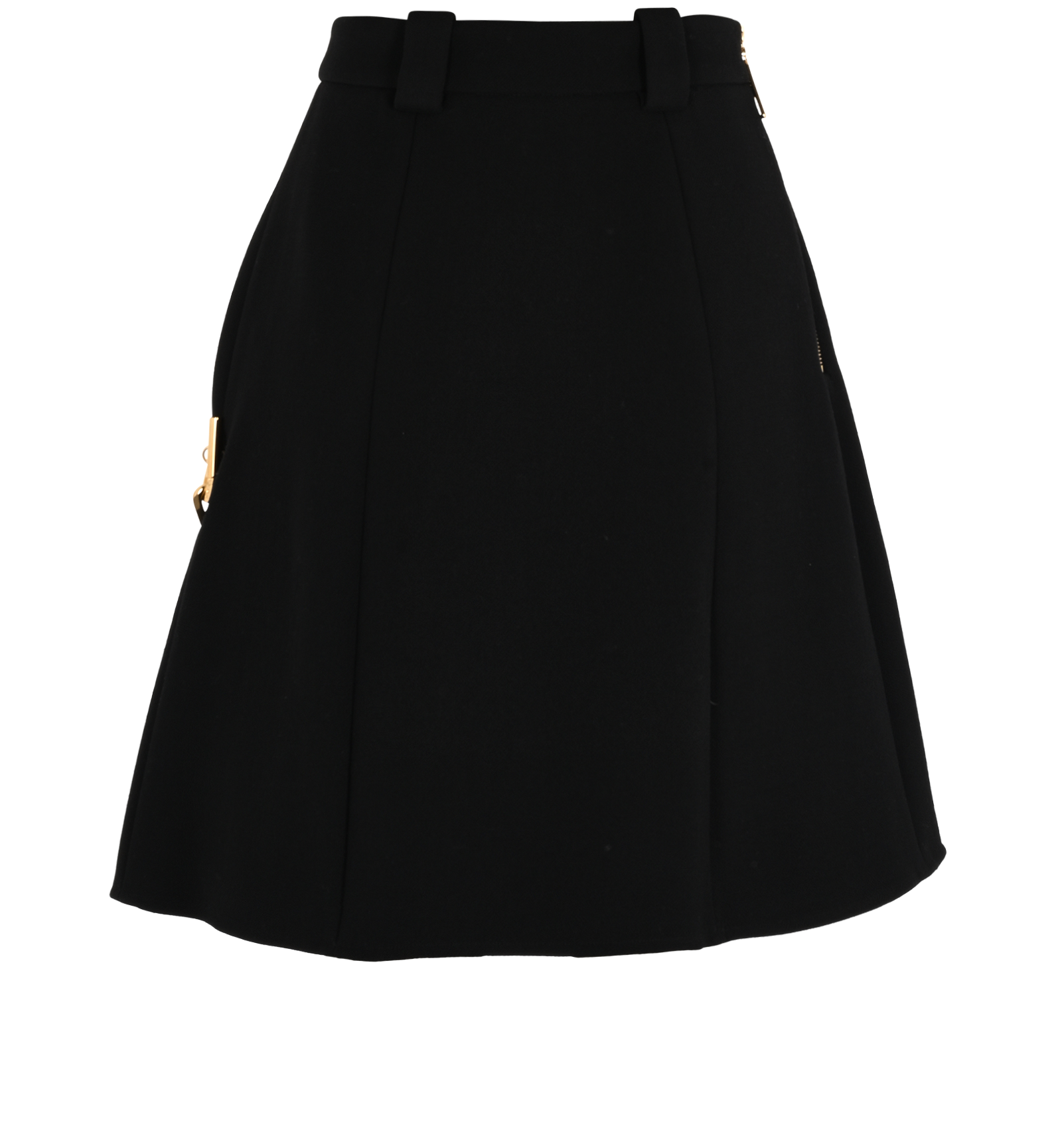 Louis Vuitton Chain Detail A-LIne Mini Skirt, &pound;695, Clothing, Black, Wool, Back view