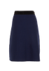 Louis Vuitton Contrast-Trim A-Line Skirt, &pound;175, Clothing, Navy, Wool, Back view