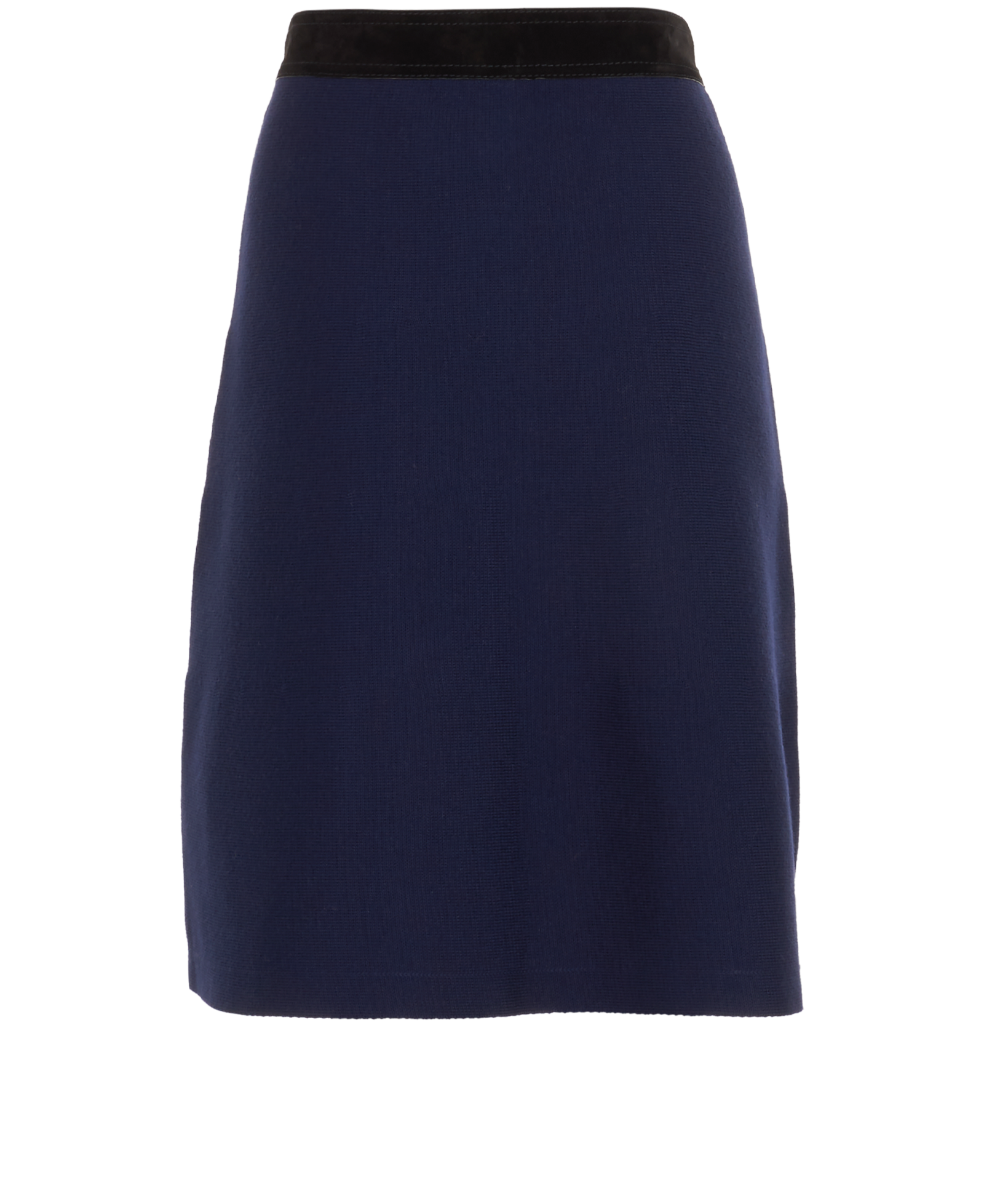 Louis Vuitton Contrast-Trim A-Line Skirt, &pound;175, Clothing, Navy, Wool, Back view