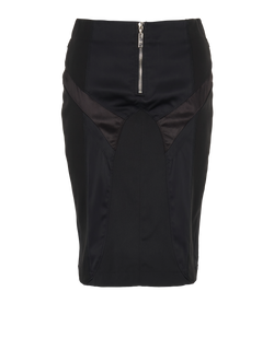 Louis Vuitton Zip Up Skirt, Silk, Black, UK8, 2*