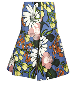 Marni Floral Midi Skirt, Cotton, Blue/Pink, 12, 2*