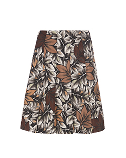 Marni Leaf Print Skirt, Polyester, Earth Multi, UK 8