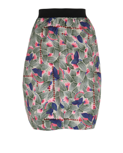 Marni Floral Print Skirt, Poly, Green, UK 8, 3*