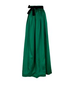 Max Mara Maxi Skirt, Silk, Green, UK14, 2*