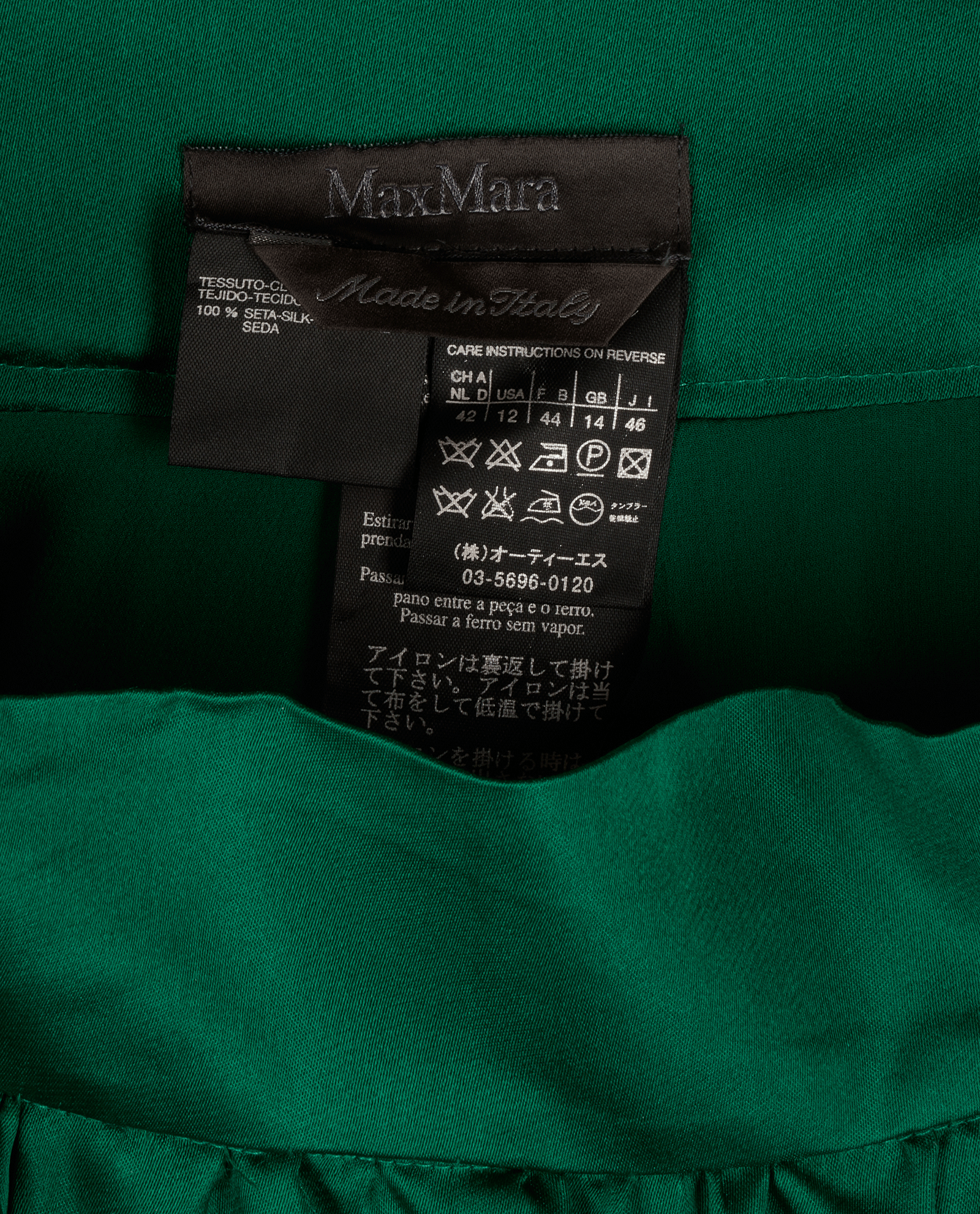 Max Mara Maxi Skirt, &pound;110, Clothing, Green, Silk, Other view