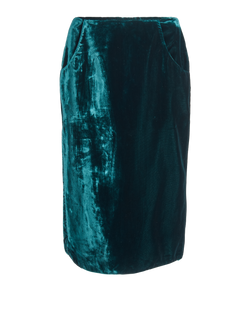 Alexander McQueen Vintage Velvet Skirt, Rayon/Cupro, Green, UK12, 2*