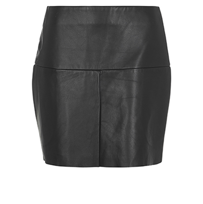 Hermes Leather Mini Skirt, front view