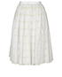 Miu Miu Overlay Embroidered Midi Skirt, &pound;250, Clothing, Cream/White, Cotton, Back view