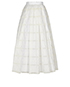 Miu Miu Overlay Embroidered Midi Skirt, &pound;250, Clothing, Cream/White, Cotton, Side view