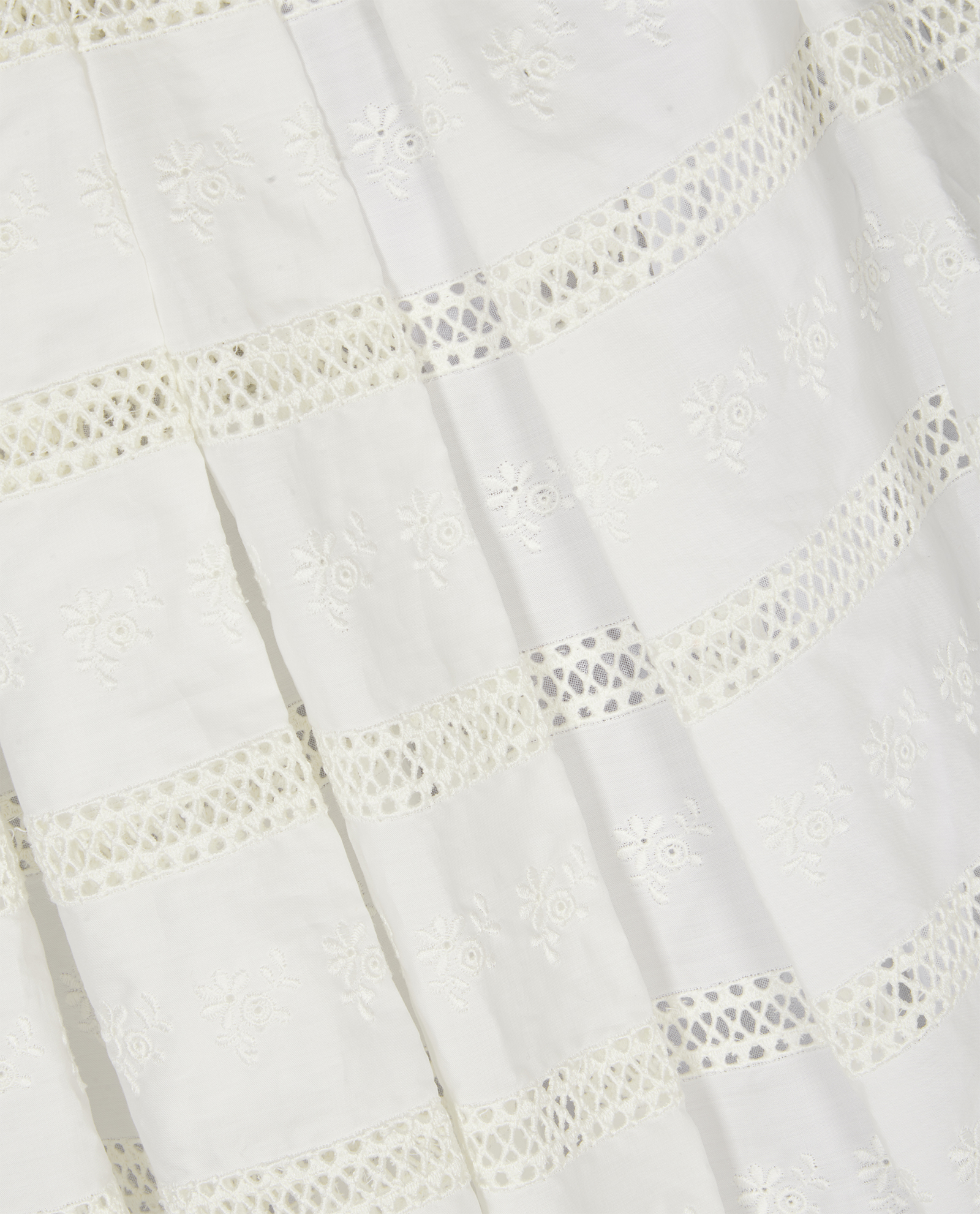 Miu Miu Overlay Embroidered Midi Skirt, &pound;250, Clothing, Cream/White, Cotton, Other view