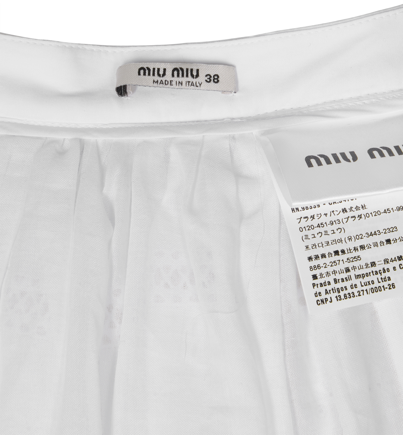 Miu Miu Overlay Embroidered Midi Skirt, &pound;250, Clothing, Cream/White, Cotton, Other view