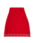 Miu Miu Embellished Hem Skirt, £230, Clothing, Red, Wool, Front view