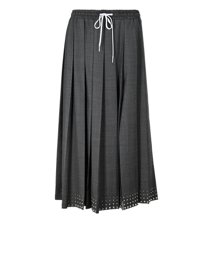 Miu Miu Studded Pleated Skirt, £220, Clothing, Grey, Wool, Front view