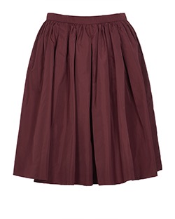 Miu Miu Gathered Skirt, Polyester/Acetate, Maroon, 8, 2*