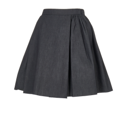 Miu Miu Pleated Skirt, Cotton, Navy, UK12, 2*