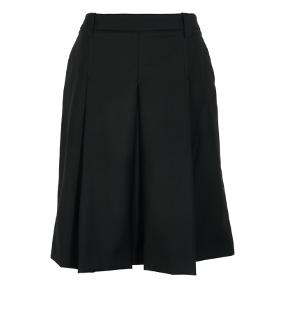 Miu Miu Pleated Skirt, &pound;230, Clothing, Navy, Wool, Front view