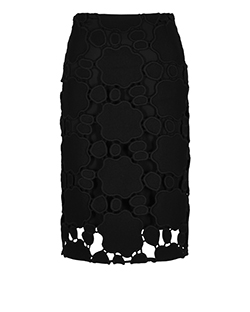 Miu Miu Floral Skirt, Silk, Black, UK 10
