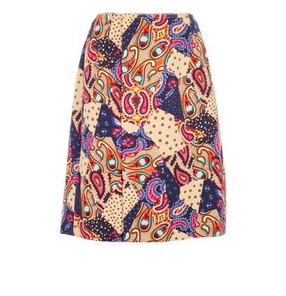 Miu Miu Distressed Paisley Skirt, front view