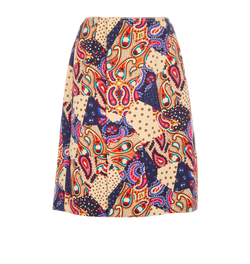 Miu Miu Distressed Paisley Skirt, Wool, Beige, UK 10, 3*