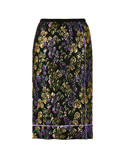 Marc Jacobs Metallic Pencil Skirt, Cotton/Acetate, Black/Multi, UK 8