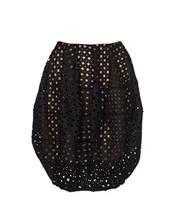 Oscar De La Renta Skirt, Silk/Felt, Black, 10