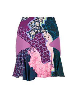Peter Pilotto Purple Skirt, Viscose, Black/Multi, UK 8