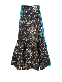 Peter Pilotto Midi Panelled Skirt, polyester, black/gold/purple, 10, 3*