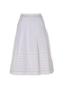 Prada Pleated Stripe Skirt, &pound;110, Clothing, White, Cotton, Front view